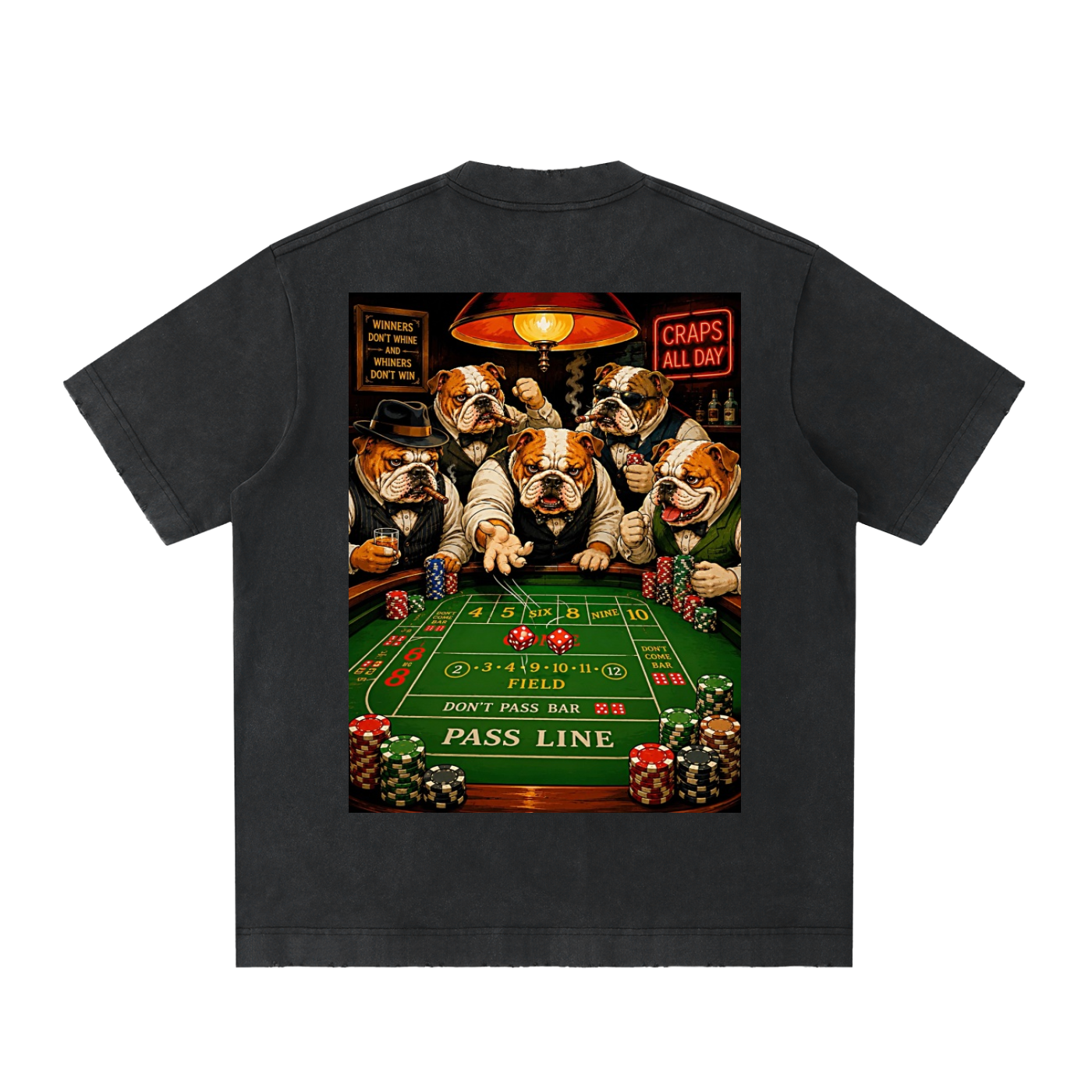 Top Flight Bulldog Craps T-Shirt (DTG)
