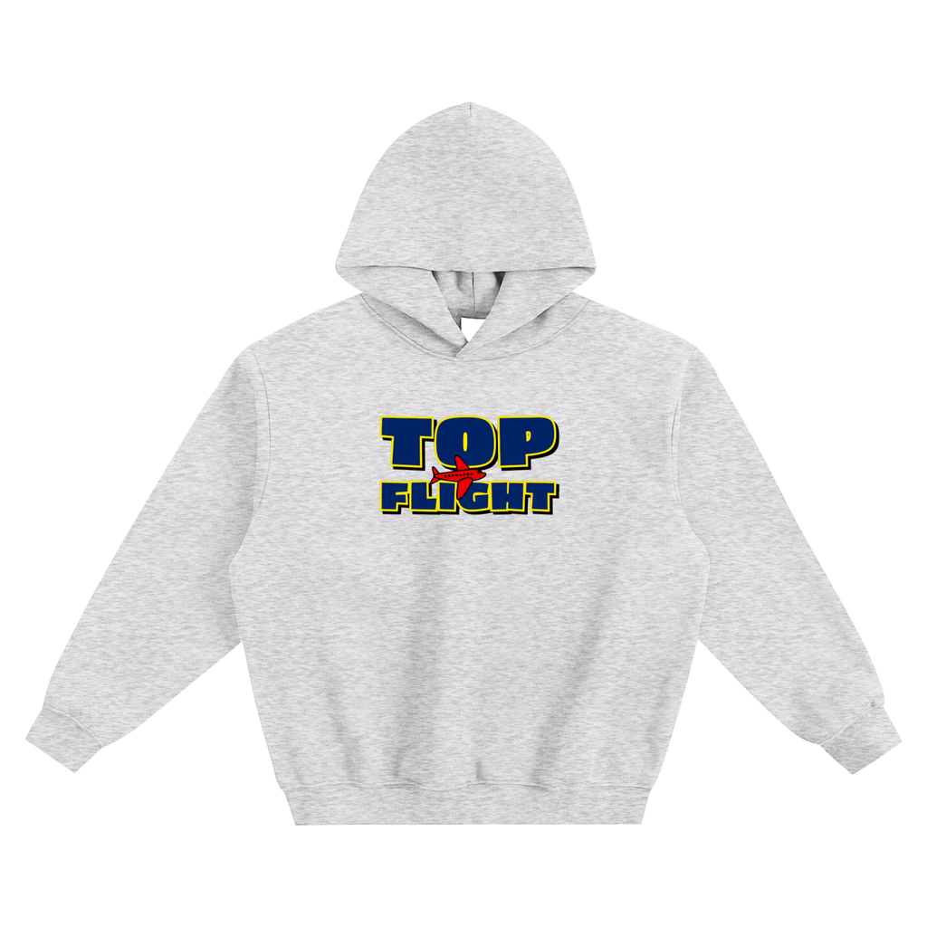 Top Flight Blue Logo Fleeced Boxy Hoodie (DTG)