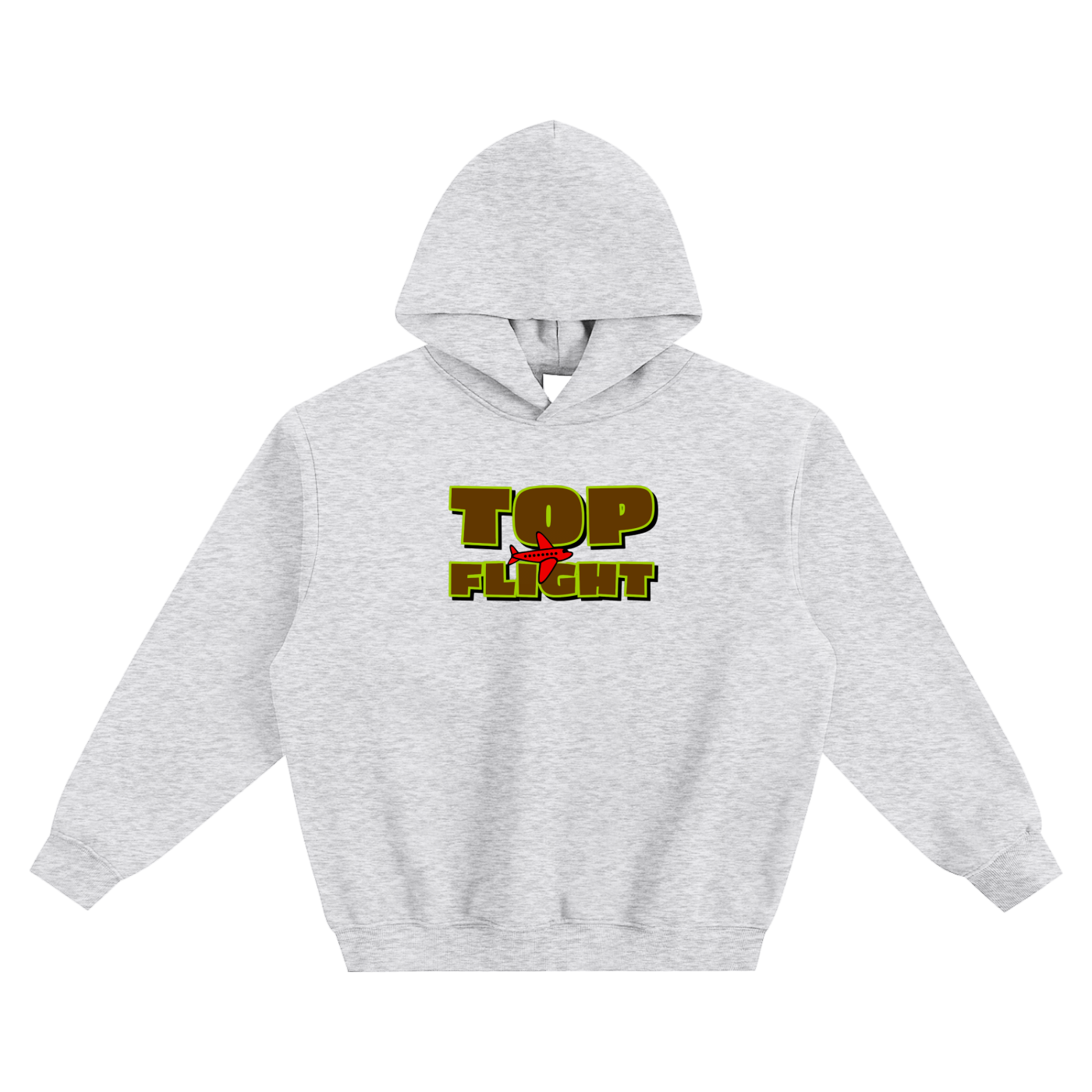 Top Flight Brown Logo Fleeced Boxy Hoodie (DTG)